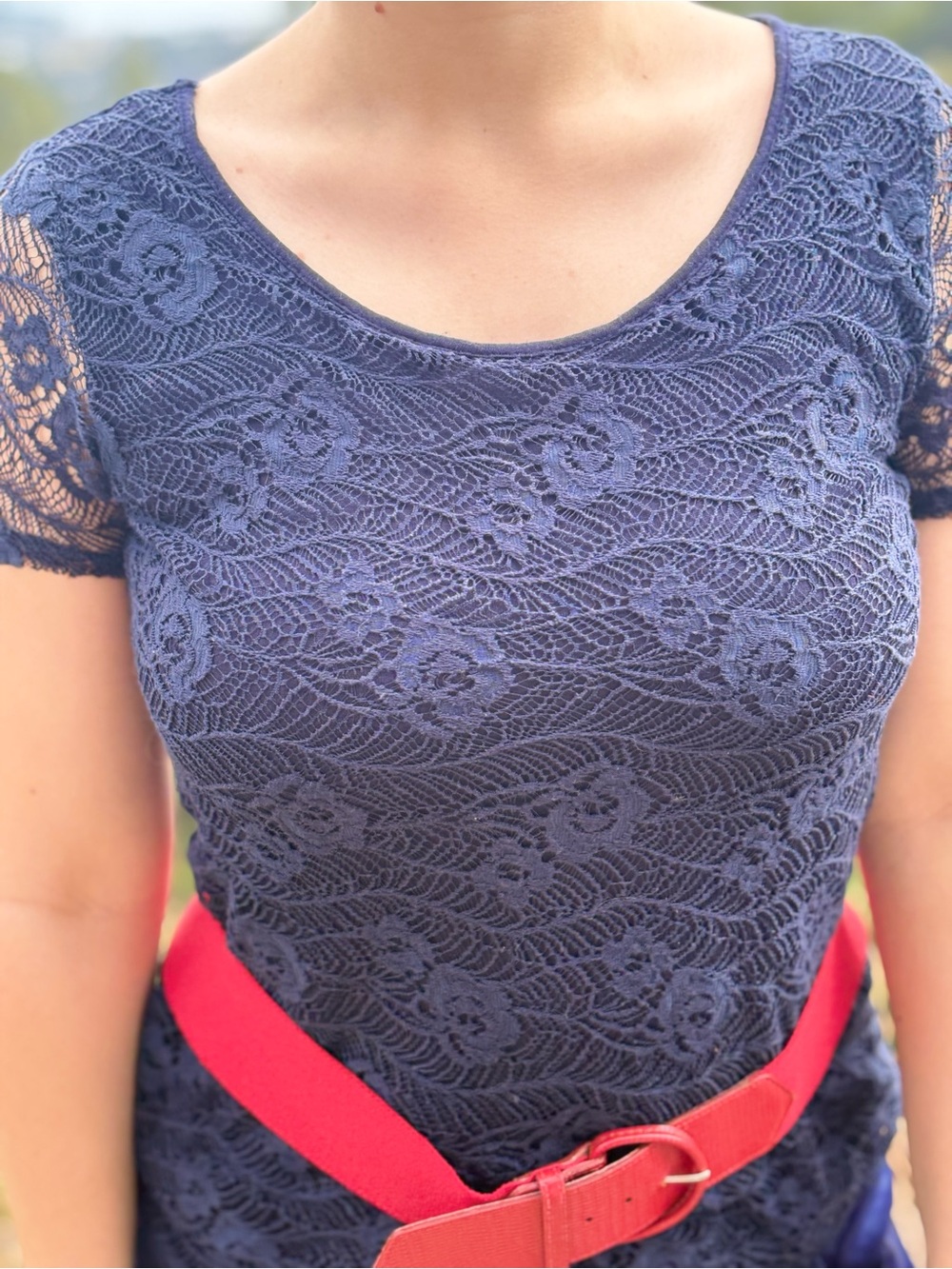 Ladies lace Navy Blue Top